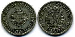 10 Escudo Portogallo / Cape Verde (1456 - 1975) Argento 