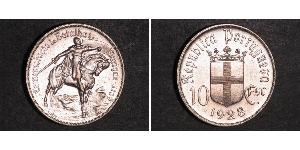 10 Escudo Portuguese Republic - Ditadura Nacional (1926 - 1933) Argento 