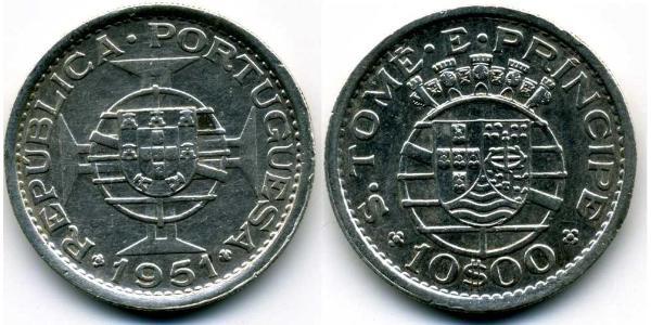 10 Escudo São Tomé and Príncipe (1469 - 1975) Copper/Nickel 