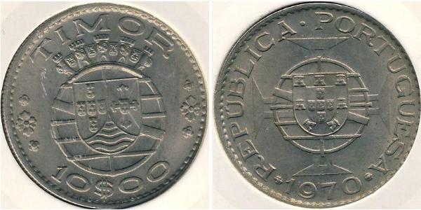 10 Escudo Portugal / Timor oriental (1702 - 1975) Cuivre/Nickel 