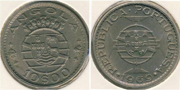 10 Escudo Portugal / Portuguese Angola (1575-1975) Cuivre/Nickel 