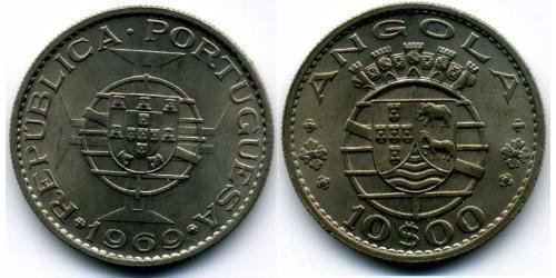 10 Escudo Portugal / Portuguese Angola (1575-1975) Kupfer/Nickel 