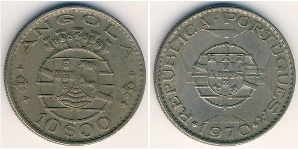 10 Escudo Portugal / Portuguese Angola (1575-1975) Kupfer/Nickel 