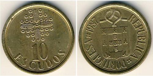 10 Escudo République portugaise (1975 - ) Laiton 