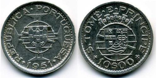 10 Escudo Santo Tomé y Príncipe (1469 - 1975) Níquel/Cobre 