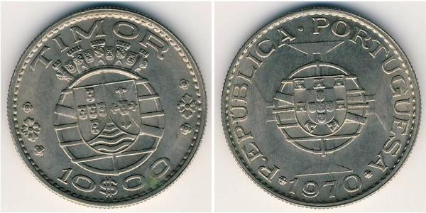 10 Escudo Timor Oriental (1702 - 1975) / Portugal Níquel/Cobre 