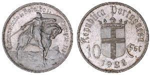 10 Escudo Portuguese Republic - Ditadura Nacional (1926 - 1933) Silber 