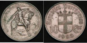 10 Escudo Portuguese Republic - Ditadura Nacional (1926 - 1933) Silber 
