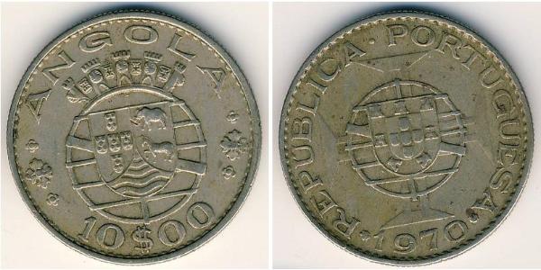 10 Escudo Portugal / Portuguese Angola (1575-1975) Silver 