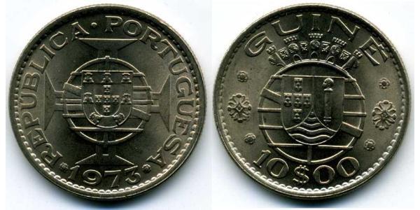 10 Escudo 葡屬幾內亞 (1474 - 1974) 銅/镍 
