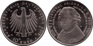 10 Euro Allemagne (1990 - ) Argent 