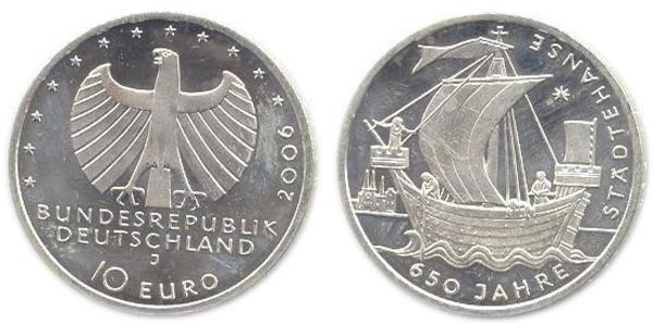 10 Euro Repubblica Federale di Germania (1990 - ) Argento 