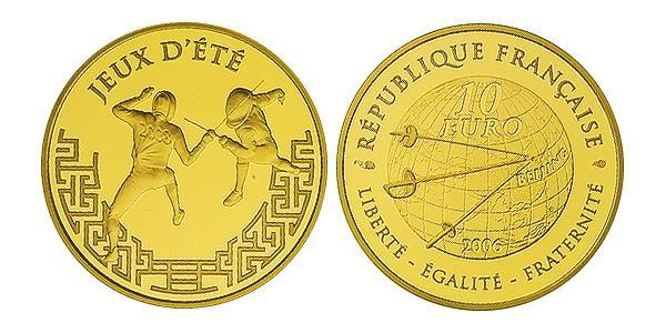 10 Euro Quinta República Francesa (1958 - ) Oro 