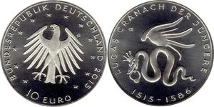 10 Euro Alemania (1990 - ) Plata 