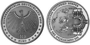 10 Euro Alemania (1990 - ) Plata 
