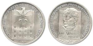 10 Euro Alemania (1990 - ) Plata 