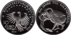 10 Euro Alemania (1990 - ) Plata 