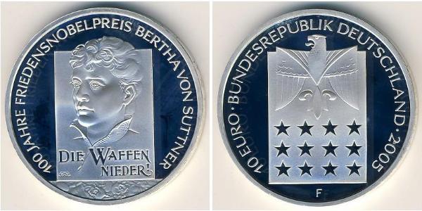 10 Euro Alemania (1990 - ) Plata 