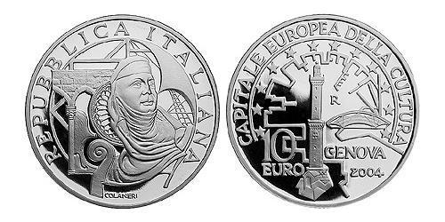 10 Euro Italia Plata 