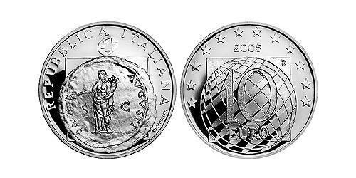 10 Euro Italia Plata 