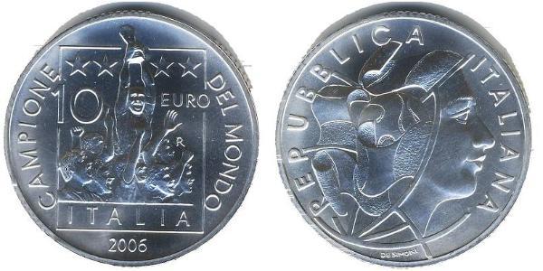 10 Euro Italia Plata 