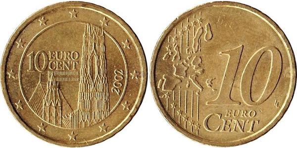 10 Eurocent Republic of Austria (1955 - ) Copper 