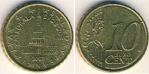 10 Eurocent Slovénie Laiton 