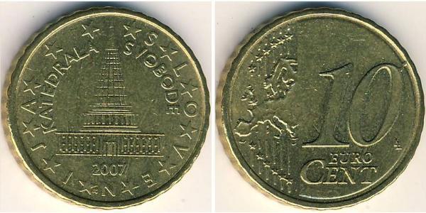 10 Eurocent Slowenien Messing 