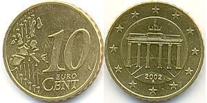 10 Eurocent Alemania (1990 - ) Tin/Aluminio/Cobre/Zinc 