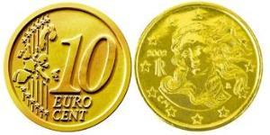 10 Eurocent Italien Tin/Aluminium/Kupfer/Zink 