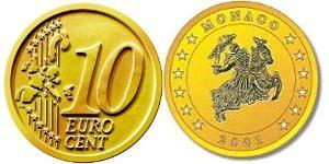 10 Eurocent Principato di Monaco Tin/Rame/Alluminio/Zinco 