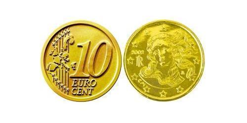 10 Eurocent 意大利 Tin/铝/銅/Zinc 