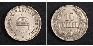 10 Filler Kingdom of Hungary (1000-1918) Nickel Franz Joseph I (1830 - 1916)