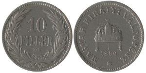 10 Filler Royaume de Hongrie (1000-1918) Nickel Franz Joseph I (1830 - 1916)