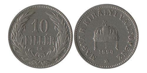 10 Filler Royaume de Hongrie (1000-1918) Nickel Franz Joseph I (1830 - 1916)