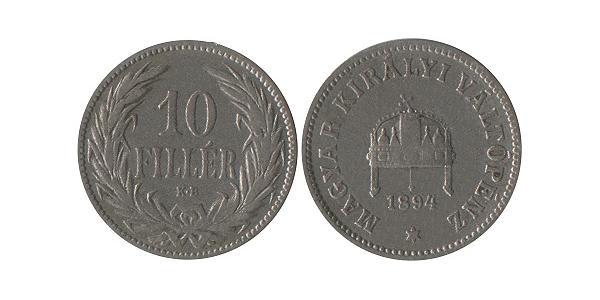 10 Filler Royaume de Hongrie (1000-1918) Nickel Franz Joseph I (1830 - 1916)