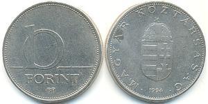 10 Forint Hongrie (1989 - ) Cuivre/Nickel 