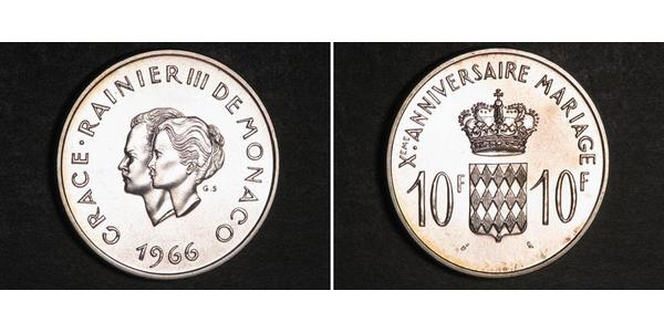 10 Franc Monaco Argent 