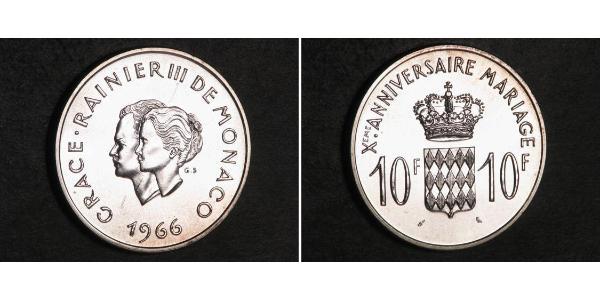 10 Franc Monaco Argent 