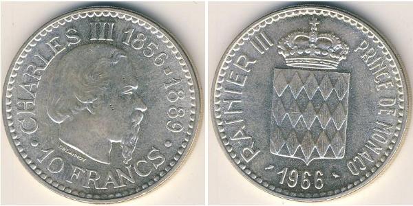 10 Franc Principato di Monaco Argento 