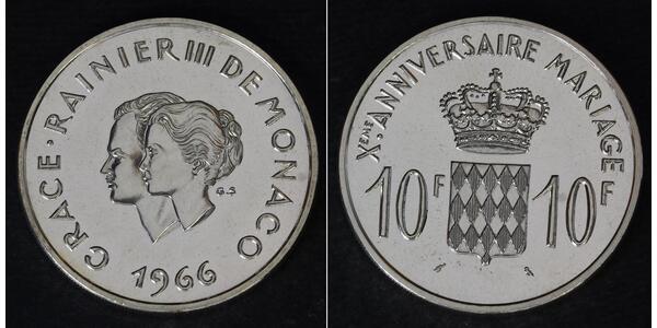 10 Franc Principato di Monaco Argento 