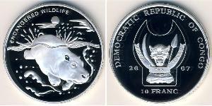 10 Franc Repubblica Democratica del Congo Argento 
