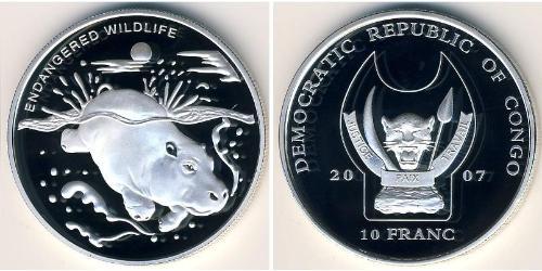 10 Franc Repubblica Democratica del Congo Argento 