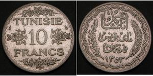 10 Franc Tunisia Argento 