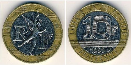 10 Franc French Fifth Republic (1958 - ) Bimetal 