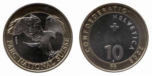 10 Franc Switzerland Bimetal 