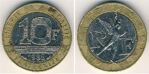 10 Franc 法蘭西第五共和國 Bimetal 