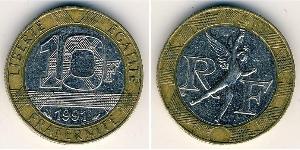 10 Franc 法蘭西第五共和國 Bimetal 