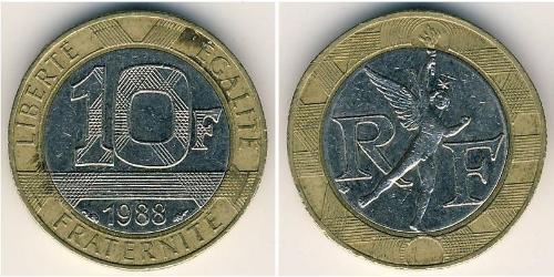 10 Franc 法蘭西第五共和國 Bimetal 