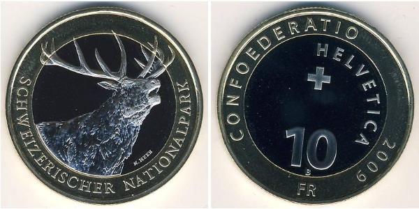 10 Franc Schweiz Bimetall 